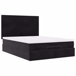 vidaXL Ottoman Bed Frame with Mattresses Bed Base Mattress Foundation Velvet - black, 140 x 200 cm - Additional view 5