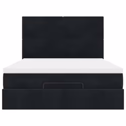 vidaXL Ottoman Bed Frame with Mattresses Bed Base Mattress Foundation Velvet - black, 140 x 200 cm - Additional view 6