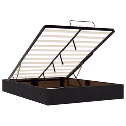 vidaXL Ottoman Bed Frame with Mattresses Bed Base Mattress Foundation Velvet - black, 140 x 200 cm - Additional view 9