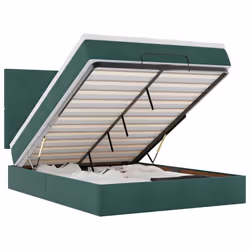 vidaXL Ottoman Bed Frame with Mattresses Bed Base Mattress Foundation Velvet - dark green, 140 x 190 cm