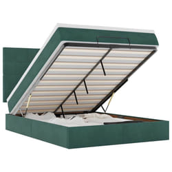 vidaXL Ottoman Bed Frame with Mattresses Bed Base Mattress Foundation Velvet - dark green, 140 x 190 cm