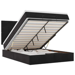 vidaXL Ottoman Bed Frame with Mattresses Bed Base Mattress Foundation Velvet - black, 140 x 200 cm