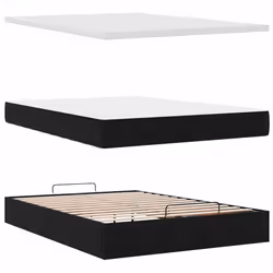 vidaXL Ottoman Bed Frame with Mattresses Bed Base Mattress Foundation Velvet - black, 140 x 200 cm - Additional view 10