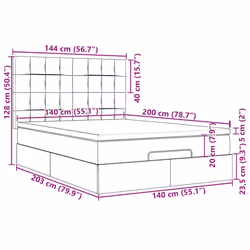 vidaXL Ottoman Bed Frame with Mattresses Bed Base Mattress Foundation Velvet - black, 140 x 200 cm