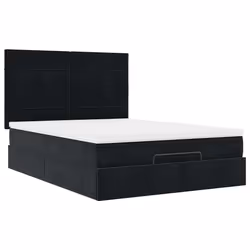 vidaXL Ottoman Bed Frame with Mattresses Bed Base Mattress Foundation Velvet - black, 140 x 200 cm - Additional view 5