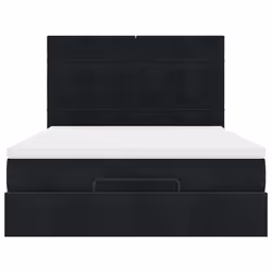 vidaXL Ottoman Bed Frame with Mattresses Bed Base Mattress Foundation Velvet - black, 140 x 200 cm - Additional view 6