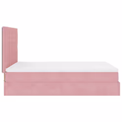 vidaXL Ottoman Bed Frame with Mattresses Bed Base Mattress Foundation Velvet - pink, 140 x 200 cm - Additional view 7