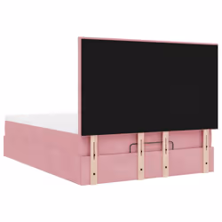 vidaXL Ottoman Bed Frame with Mattresses Bed Base Mattress Foundation Velvet - pink, 140 x 200 cm - Additional view 8