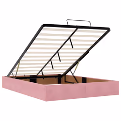 vidaXL Ottoman Bed Frame with Mattresses Bed Base Mattress Foundation Velvet - pink, 140 x 200 cm - Additional view 9