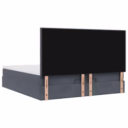 vidaXL Ottoman Bed Frame with Mattresses Bed Base Mattress Foundation Velvet - dark grey, 160 x 200 cm - Additional view 8
