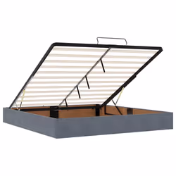 vidaXL Ottoman Bed Frame with Mattresses Bed Base Mattress Foundation Velvet - dark grey, 160 x 200 cm - Additional view 9