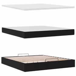 vidaXL Ottoman Bed Frame with Mattresses Bed Base Mattress Foundation Velvet - black, 180 x 200 cm - Additional view 10