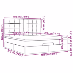vidaXL Ottoman Bed Frame with Mattresses Bed Base Mattress Foundation Velvet - black, 180 x 200 cm
