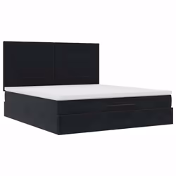 vidaXL Ottoman Bed Frame with Mattresses Bed Base Mattress Foundation Velvet - black, 180 x 200 cm - Additional view 5