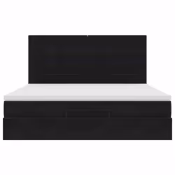 vidaXL Ottoman Bed Frame with Mattresses Bed Base Mattress Foundation Velvet - black, 180 x 200 cm - Additional view 6