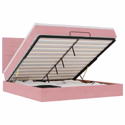 vidaXL Ottoman Bed Frame with Mattresses Bed Base Mattress Foundation Velvet - pink, 180 x 200 cm