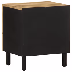 vidaXL Bed Cabinets Nightstand Bed Side Table Black Solid Rough Wood Mango - 1 pcs - Additional view 4