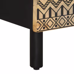 vidaXL Bed Cabinets Nightstand Bed Side Table Black Solid Rough Wood Mango - 1 pcs - Additional view 8