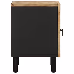 vidaXL Bed Cabinets Nightstand Bed Side Table Black Solid Rough Wood Mango - 2 pcs - Additional view 4