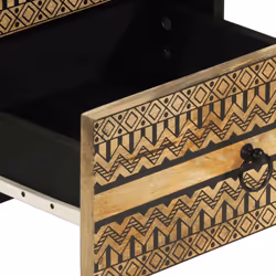 vidaXL Bed Cabinets Nightstand Bed Table Solid Rough Wood - 1 pcs - Additional view 6