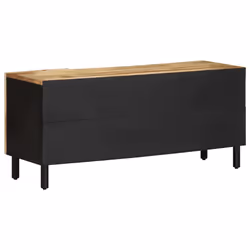 vidaXL TV Cabinet TV Stand TV Unit Media Cabinet Black Solid Rough Wood Mango - Additional view 4