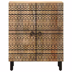 vidaXL Sideboard Cupboard Storage Cabinet Highboard Solid Rough Wood Mango