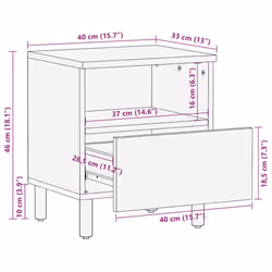 vidaXL Bed Cabinet Nightstand Bed Side Table Solid - 1 pcs - Additional view 10