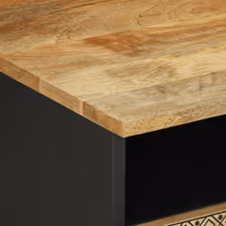 vidaXL Coffee Table End Table Accent Side Table Black Solid Rough Wood Mango - Additional view 5