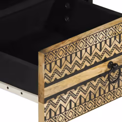 vidaXL Coffee Table End Table Accent Side Table Black Solid Rough Wood Mango - Additional view 6