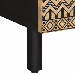 vidaXL Coffee Table End Table Accent Side Table Black Solid Rough Wood Mango - Additional view 7