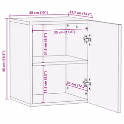 vidaXL Bathroom Hanging Cabinet Wall Mounted Cabinet Black Solid Wood Mango - Additional view 10