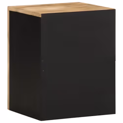 vidaXL Bathroom Hanging Cabinet Wall Mounted Cabinet Black Solid Wood Mango - Additional view 4