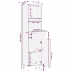 vidaXL Bathroom Cabinet Storage Unit Cupboard Vanity Unit Solid Wood Mango