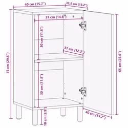 vidaXL Sideboard Cupboard Storage Cabinet Highboard Solid Rough Wood Mango