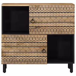vidaXL Sideboard Cupboard Storage Cabinet Highboard Solid Rough Wood Mango
