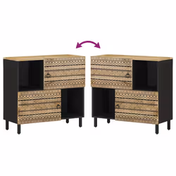 vidaXL Sideboard Cupboard Storage Cabinet Highboard Solid Rough Wood Mango - Additional view 5