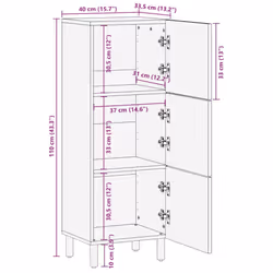 vidaXL Highboard Sideboard Storage Cabinet Cupboard Solid Rough Wood Mango