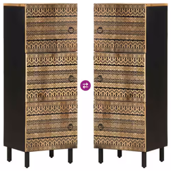 vidaXL Highboard Sideboard Storage Cabinet Cupboard Solid Rough Wood Mango - Additional view 5