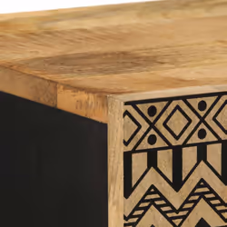 vidaXL Highboard Sideboard Storage Cabinet Cupboard Solid Rough Wood Mango - Additional view 6