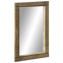 vidaXL Bathroom Mirror Wall Mirror Bath Mirror Solid Wood Mango and Glass