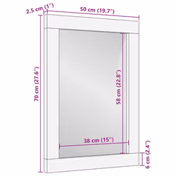 vidaXL Bathroom Mirror Wall Mirror Bath Mirror Solid Wood Mango and Glass