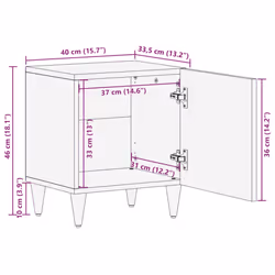 vidaXL Bedside Cabinets 2 pcs 40x33.5x46 cm Solid Wood Mango bedside table - 1 pcs
