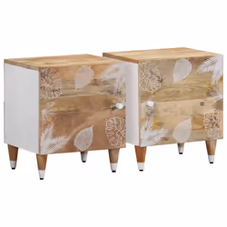 vidaXL Bedside Cabinets 2 pcs 40x33.5x46 cm Solid Wood Mango bedside table - 2 pcs