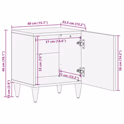 vidaXL Bedside Cabinets 2 pcs 40x33.5x46 cm Solid Wood Mango bedside table - 2 pcs