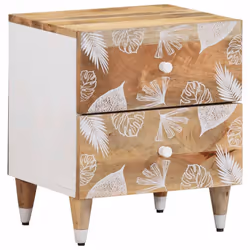 vidaXL Bedside Cabinets 2 pcs 40x33.5x46 cm Solid Wood Mango bedside table - 1 pcs