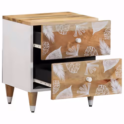 vidaXL Bedside Cabinets 2 pcs 40x33.5x46 cm Solid Wood Mango bedside table - 1 pcs