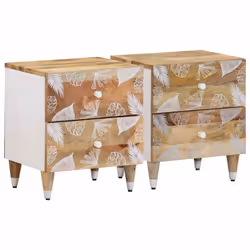 vidaXL Bedside Cabinets 2 pcs 40x33.5x46 cm Solid Wood Mango bedside table - 2 pcs