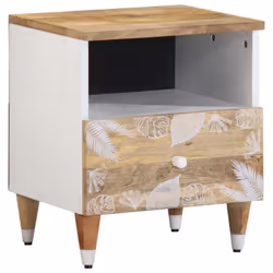 vidaXL Bedside Cabinet Nightstand Bed Cabinet Side Table Solid Wood Mango - 1 pcs