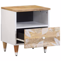 vidaXL Bedside Cabinet Nightstand Bed Cabinet Side Table Solid Wood Mango - 1 pcs