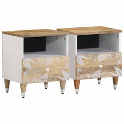 vidaXL Bedside Cabinet Nightstand Bed Cabinet Side Table Solid Wood Mango - 2 pcs